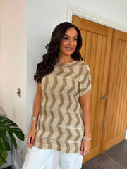 Gold Lurex Zig Zag Cover Up Ginny