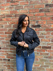 Black Faux Suede Jacket Shana