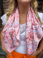 Peach Ditsy Summer Floral Scarf