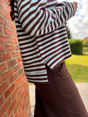 Blue Striped Sweat Top Mollie