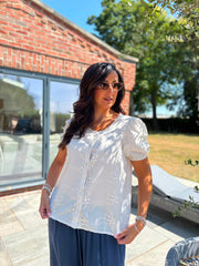 Stone Applique Flower Top Marcia