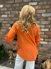 Orange Embroidered Floral Top Jasmine