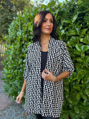 Antique Cream Greek Key Layered Isla Jacket