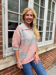 Rose Luxury Collared Floral Knit Eve