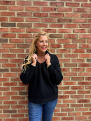 Black Open Collar Jumper Rhea