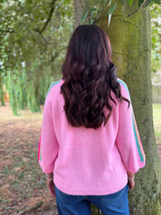 Pink Striped Detail Knit Polly