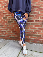 Royal Blue Block Print Leggings