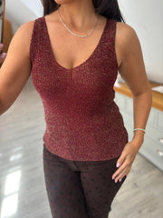 Wine Shimmer Knit Vest Palmer