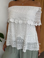 White Bardot Lace Top Jemima