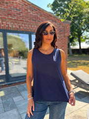 Navy Vest Top Janey