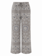 Mocha Paisley Bubble Cotton Trousers Alina