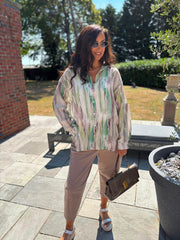 Green Brushed Print Shirt Rachel