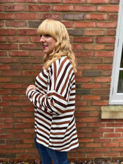 Chocolate Stripe Long Sleeve Top Yasmin