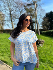 Light Blue Leopard Tee Reese