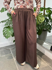 Chocolate Side Stripe Pull on Trousers Jenna