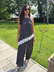Black Polka Dot Lace Trim Set Kimberly