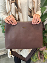 Chocolate Multi Compartment Crossbody Bag