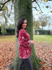 Wine Swirl Collared Knit Daphne