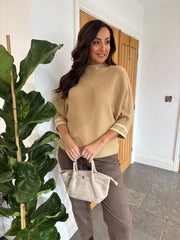 Gold Striped Trim Knit Petra