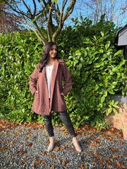 Rust Brushed Wool Coat Bridget