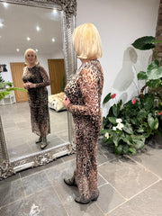 Natural Leopard Mesh Dress Sofia