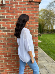 White Boho Daisy Bubble Cotton Top Skye