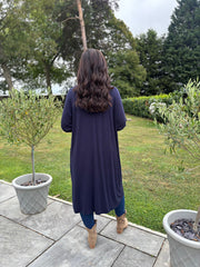 Navy Super Soft Longline Cardi Mary