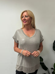 Mocha Sequin Top Jasmine