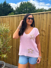 Pink Star Knit Top Devon