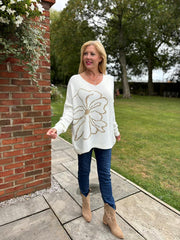 Winter White Flower Knit Alissa
