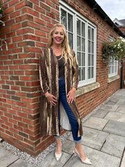 Green Brushstroke Shimmer Cardigan Freya