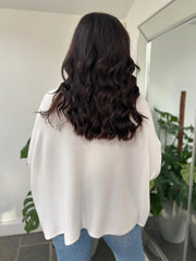 White Crew Neck Knit Kerry