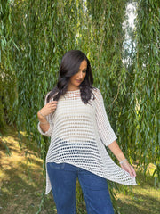 Stone Asymmetric Loose Knit Melody