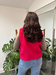 Lipstick & Red Stripe Fleece Gilet