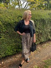 Natural Animal Print Sleeveless Dress Aspen
