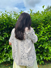 Stone Bubble Cotton Paisley Short Sleeve Shirt Jackie
