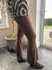 Chocolate High Waist Flared Leggings