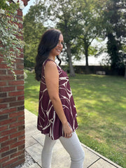 Wine Abstract Swirl Vest Isabella