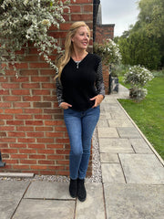 Black V-Neck Knitted Vest Evelyn