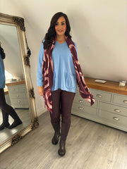 Blue Fringed Pocket Knit Ruth