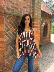 Chocolate Block Print Vest Isabella