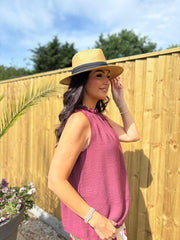 Wine Sleeveless Top Tiana