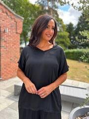 Black Shimmer Tee Aubrey