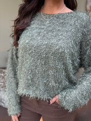 Khaki Eyelash Knit Skye