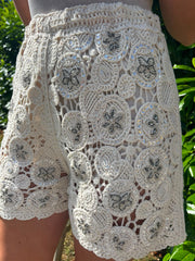 Stone Patterned Crochet Shorts Davina
