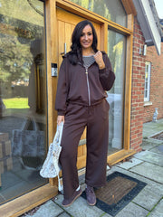 Chocolate Zip Up Hoodie Alice