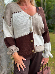 Chocolate Block Stitch Cardigan Edie
