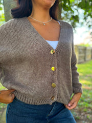 Mocha Cosy Knit Cardi Sofia