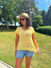 Yellow Star Knit Top Devon