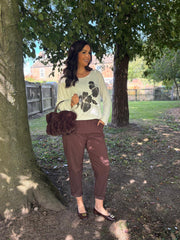 Winter White Embellished Flower Top Selina